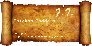 Fazekas Taddeus névjegykártya